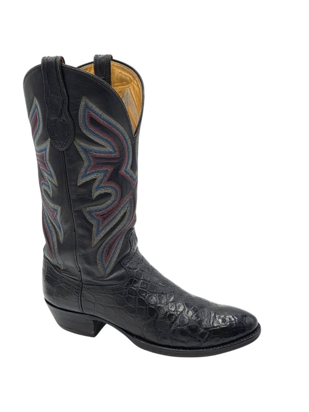 Vintage Justin Exotic Black Alligator Belly Cowboy Western Boots Mens size 9.5D - Picture 4 of 16